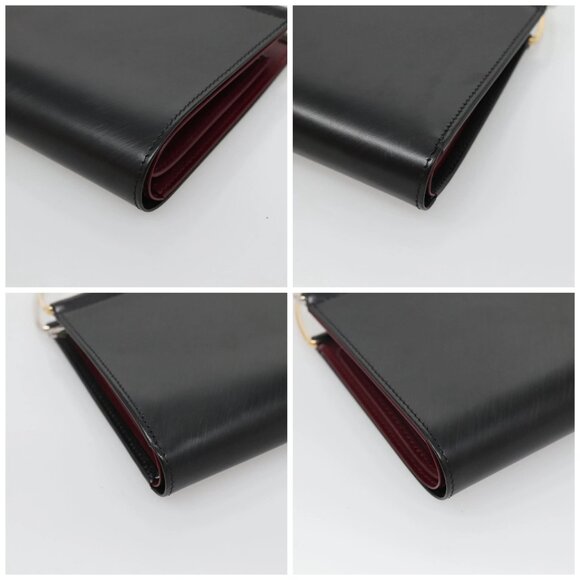 CARTIER Trinity Wallet Bag Hand Bag Leather Black - Picture 16 of 16